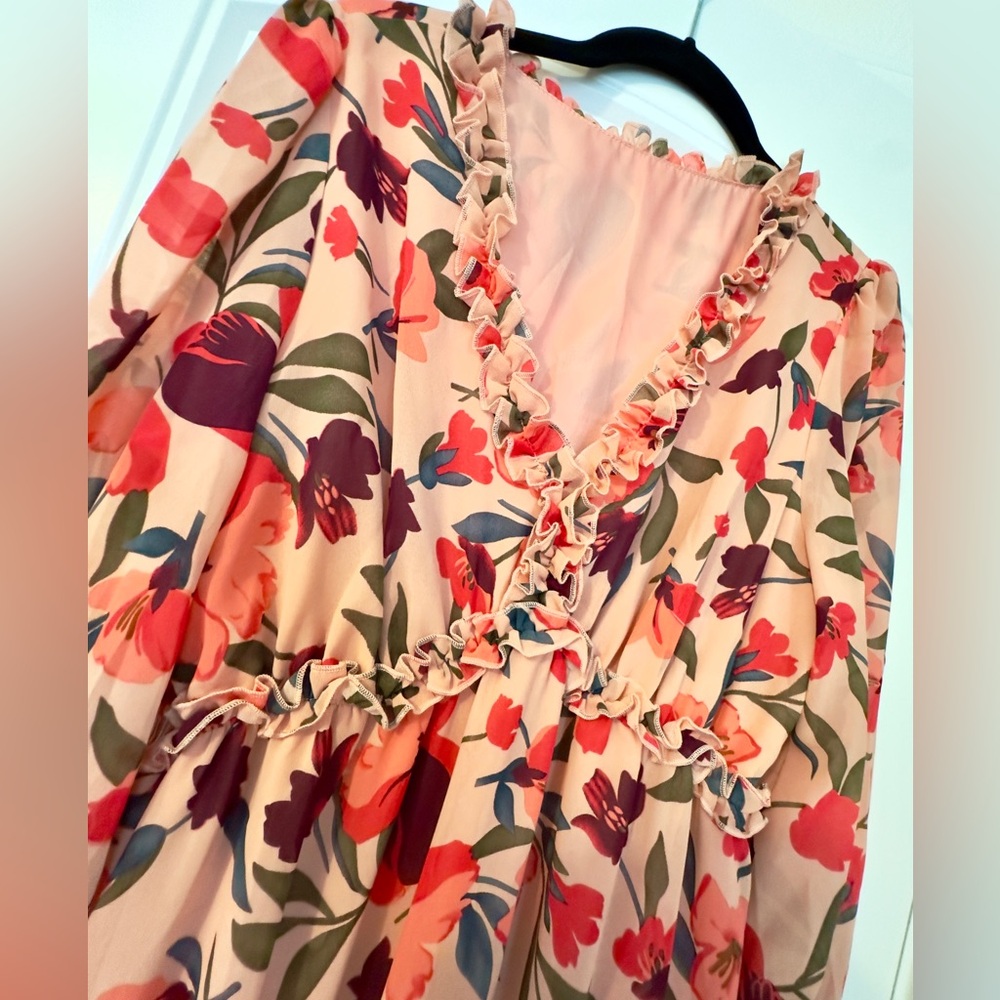 Romantic Ruffled Romantic Maxi Dress Size Large